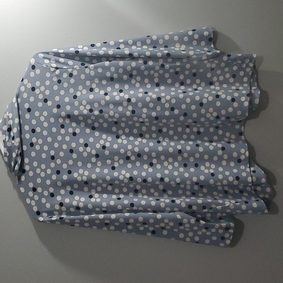Ellen Tracy Jacket women's size medium Blue White Circles coverup topper‎ - Picture 3 of 15